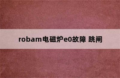 robam电磁炉e0故障 跳闸